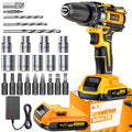 21V Cordless Drill Brushless Impact Wrench Multifunctional, Lithium Battery, Quick Charger, Variable Speed
