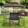 Outdoor Grill Gazebo Double-Tier BBQ Canopy for Grilling, Camping and Outdoor Meals, with the Listed Configuration
