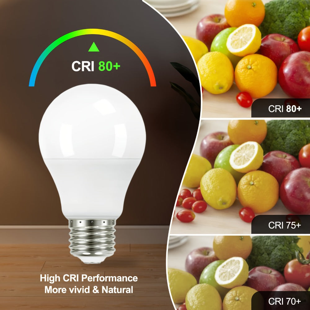 Dusk to Dawn Light Bulb A19 9W 800 Lumens 60W Equivalent with Auto On Off Photocell Sensor – E26 Base Soft White 2700K & Daylight 5000K 80+