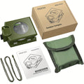 Survival Compass with Inclinometer & Carrying Bag – Sighting Compass for Camping, Hiking, Hunting, Geology & Navigation Activities (Green
