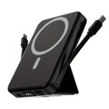 Power Bank 10000mAh Magnetic 15W Wireless and 22.5W Wired with Built-In Cables, Stand and Display