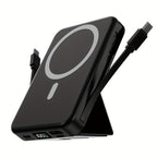 Power Bank 10000mAh Magnetic 15W Wireless and 22.5W Wired with Built-In Cables, Stand and Display