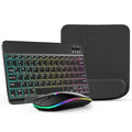Wireless RGB Backlit Gaming Keyboard and Mouse Combo with Mouse Pad, 10-Inch Portable Keyboard Mouse Set for PC iOS Android Tablets