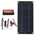Monocrystalline Solar Panel Kit with 100A Controller – Off-Grid Charger for RV, Boat, Truck & Camping | Includes Cables