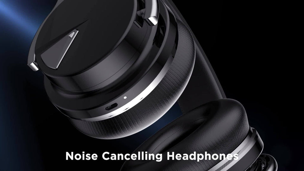 ANC Over-Ear Wireless Headphones Bluetooth 5.2 Deep Bass 45mm Drivers 30 Hours Playtime Dual Microphone Protein Earpads Foldable for Travel