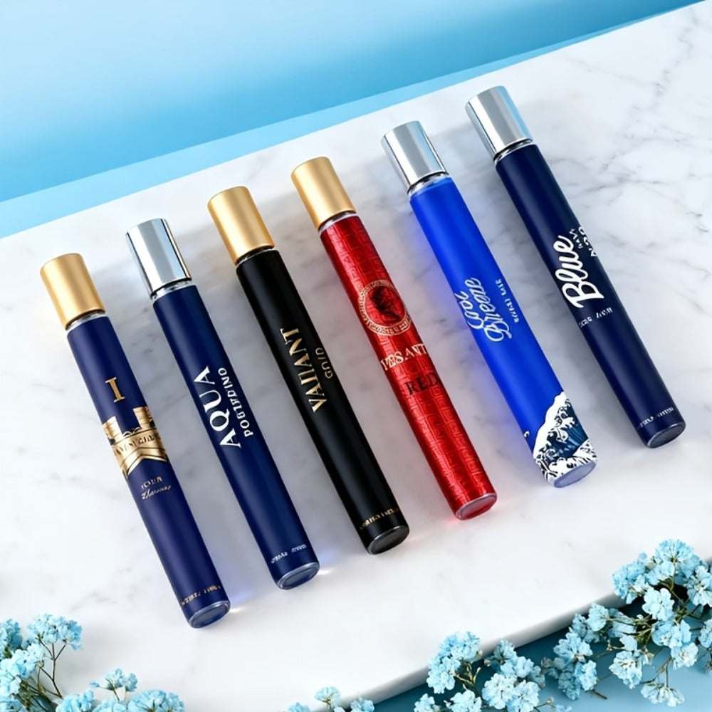 Travel Cologne Gift Set for Men – 6-Piece Mini EDP Spray Sampler, Long Lasting Unique Scents, TSA-Friendly Travel Size