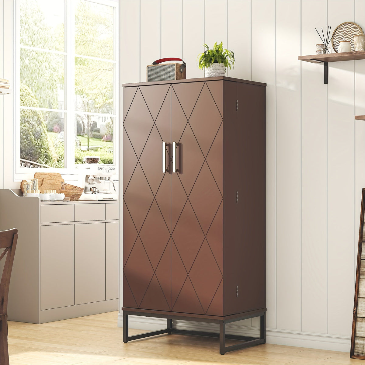 51-Inch Tall Kitchen Pantry Cabinet with Adjustable Shelves for Organized Everyday Storage
