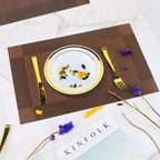 PVC Placemats Set of 6 Heat Resistant Non-Slip Washable Table Mats for Kitchen Dining Table, Easy Clean Vinyl Dinner Mats 11.8x17.7 Inch