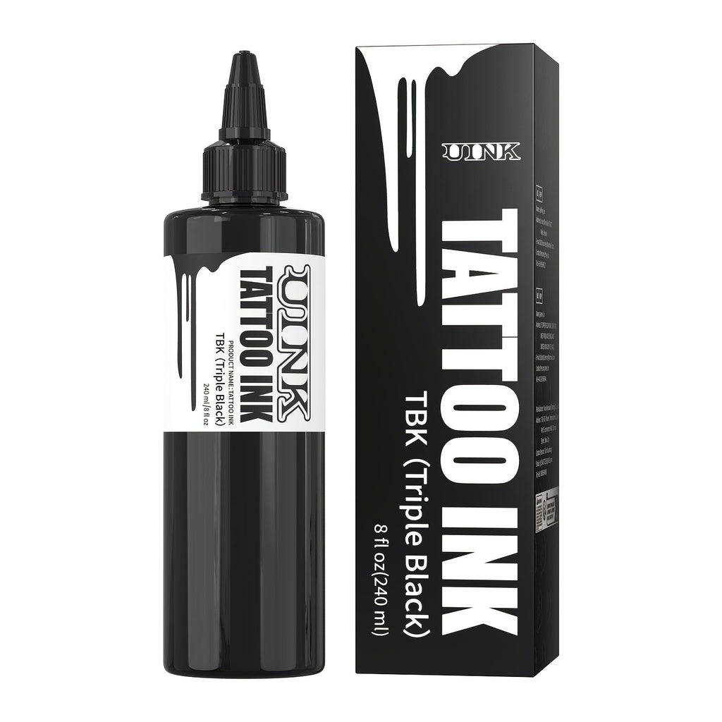 Tattoo Ink UINK 8.12oz 240ml Black, White or White Plus Triple Black Bottle Options with Item-Specific Color, Capacity and Bottle Choices