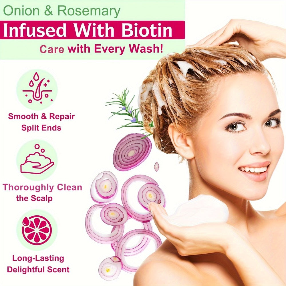 Shampoo and Conditioner Set Biotin & Rosemary with Onion Extract & Jojoba Oil – Hydrating Oil Control Hair Care for Dry Damaged Hair & Scalp