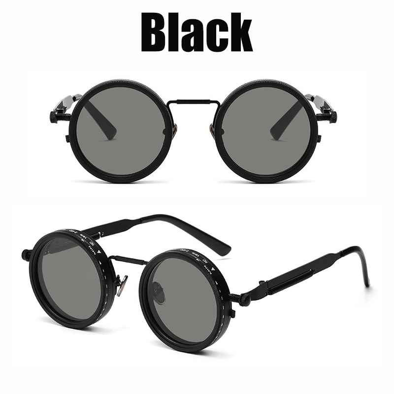 Steampunk Rotating-Lens Sunglasses with Adjustable ND Optics, Mechanical Frame and 3 Colors