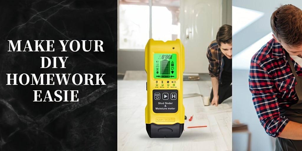 Stud Finder Wall Scanner 7-in-1 LCD Display Sound Alert, Wood Deep Stud Metal AC Wire Moisture Meter Temperature Sensor