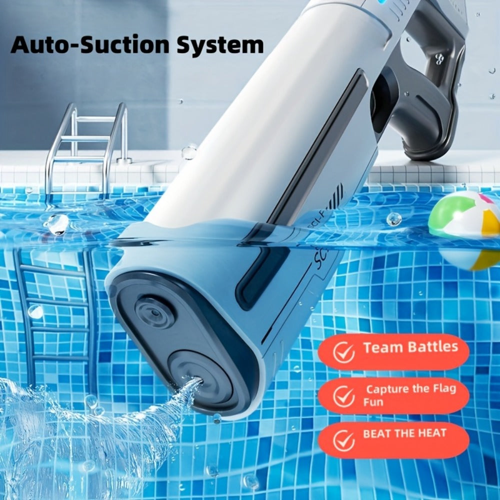 Rechargeable Electric Water Blaster with Pulse Light, Self-Fill Function and Blue, White or Brown Gift Box Options