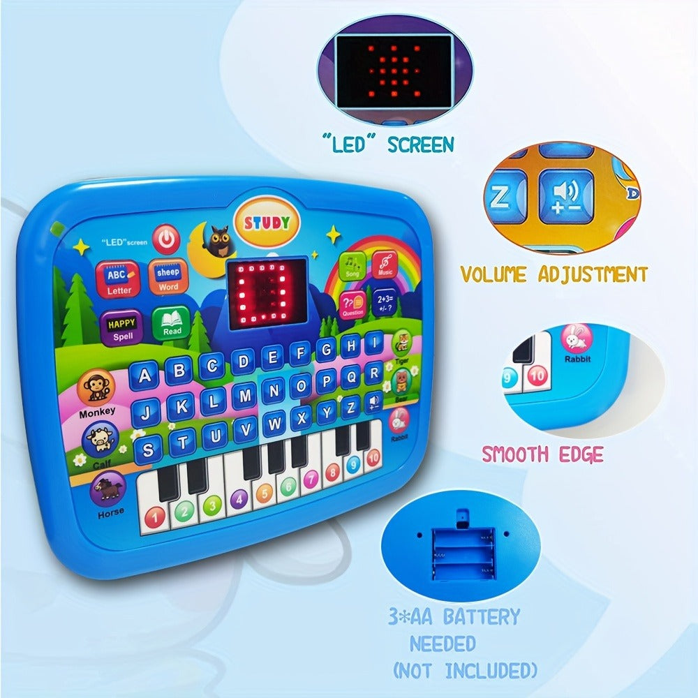 Educational Learning Tablet for Kids Ages 3-6, Multifunctional Alphabet Numbers Music Animal Sounds & Piano Toy