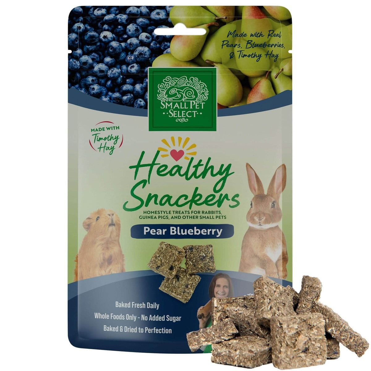 Small Animal Fruit and Hay Treats, Pear/Blueberry 2oz