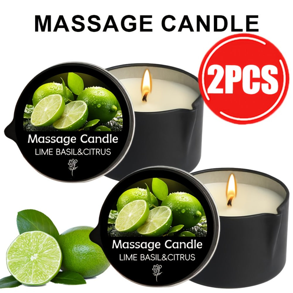 Black-Tin Massage Candle with Scent and Pack-Count Options for Spa, Pedicure and Body-Oil Use