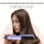 Compact Hair Straightening Brush with Three Color Options, LED Indicators and Three Pictured Heat Levels