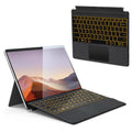 Surface Pro Keyboard with 7-Color Backlit Touchpad Ultra-Slim Bluetooth Wireless 15M Rechargeable 750mAh Type Cover for Microsoft Surface