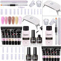 Poly Nail Gel Extension Kit 6 Colors with USB UV LED Lamp & Slip Solution – All-in-One Polygel Nail