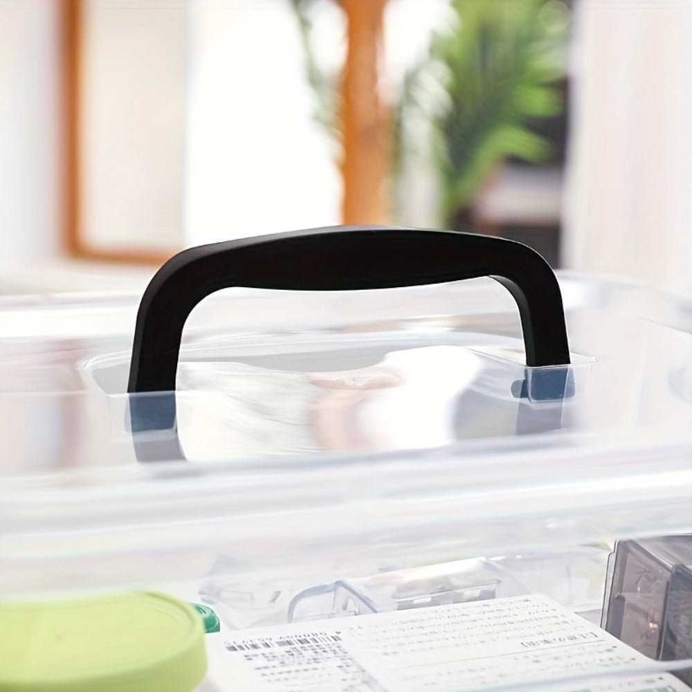 Stackable Clear Plastic Storage Bins with Lids, 6 Pack Large Clip-On Lid Containers for Home, Closet