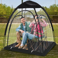 Camping Tent Transparent Oxford Rain Shelter with Ventilation Panels, Zipper Entry and Two Colors