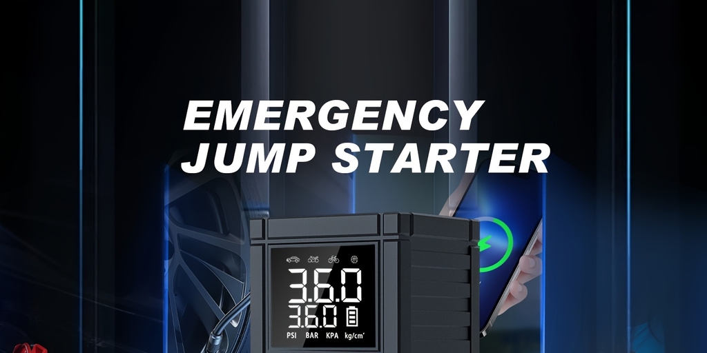 7000A Jump Starter 8-in-1 29800mAh with Air Compressor Tire Inflator SOS LED Flashlight Power Bank for Garden, Patio and Yard Use