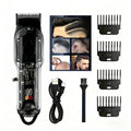 Transparent-Shell Hair Clipper with Digital Display, Six Single-Clipper Colors or Black Three-Piece Grooming Kit