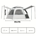 Camping Tent 4-6 Person Hexagonal Quick-Open Oxford Shelter with Vestibule and Included Stakes