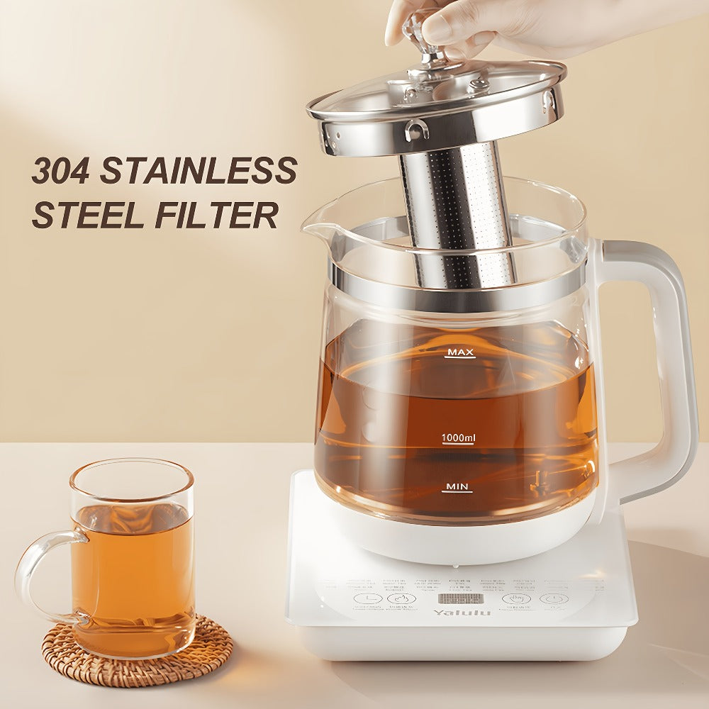Multifunctional Electric Kettle 1.8L – Thick Glass Health Kettle with 18 Smart Functions, Boil Water, Make Coffee