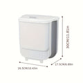 Collapsible 1.85-Gallon Trash Can with Lid for Wall Mount, Cabinet Door Hanging or Floor Placement