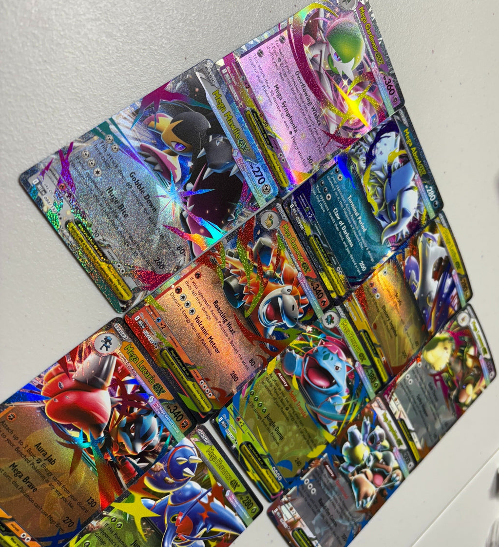 Pokemon MEGA EX Card Lot 3-Card Bundle, All Mega EX, Authentic Holographic TCG Cards Assorted Sets
