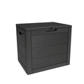 35-Gallon Compact Wood-Look Deck Box with Hinged Lid, Side Grips and Three Enhanced Color Options