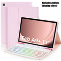 Pink or Green Detachable Backlit Keyboard Case for Samsung Galaxy Tab A9+ 11-Inch with Pen Slot