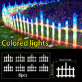 Solar Fence Lights Outdoor 8-Pack with Remote Control – LED White Picket Fence Border Lights Solar Powered
