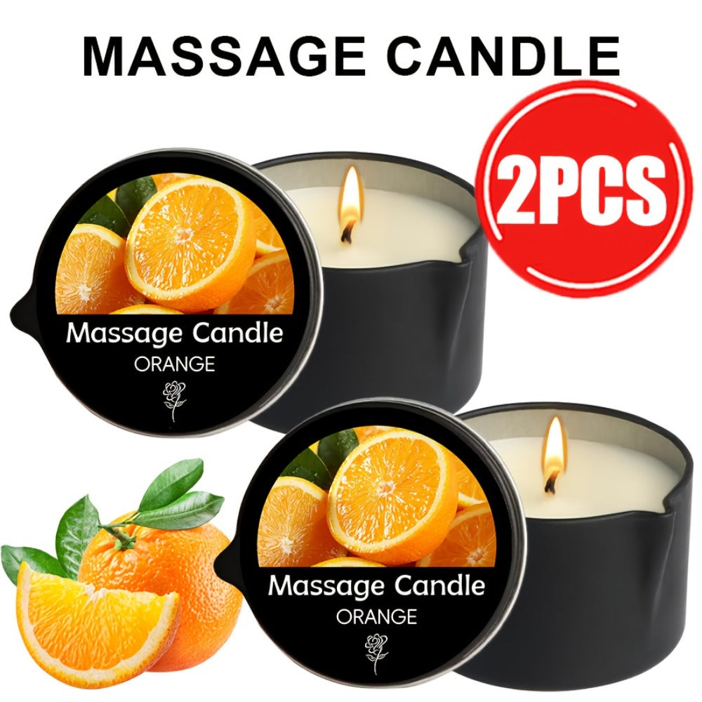 Black-Tin Massage Candle with Scent and Pack-Count Options for Spa, Pedicure and Body-Oil Use
