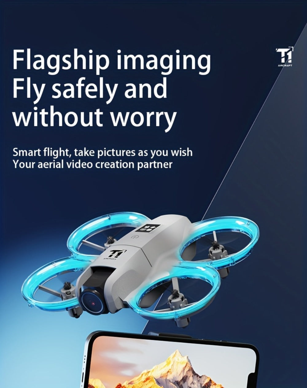 RC Drone with 4K Camera Dual Batteries Optical Flow Auto Hover Anti-Collision One-Key Return WiFi FPV Real-Time Video