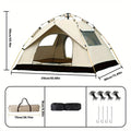 Camping Tent 4-Person Automatic Quick-Open with Two Doors and Earth-Yellow Model Options for Outdoor Camp Setup