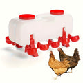 Chicken Waterer, 10 Cup Dual Row Stand Chick Duck Quail for Garden, Patio and Yard Use, with the Listed Configuration