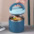 Stainless Steel Lunch Box 630ml Leakproof Stackable Thermal Bento Box with Handle 304 Steel Heat Cold Insulation Container for School Office