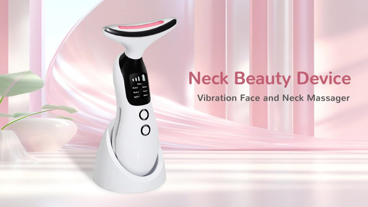 7-in-1 Neck Beauty Device with Base – Multi-Functional Skincare Tool, USB Rechargeable, Anti-Aging Neck Firming & Lifting