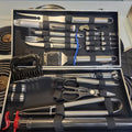 BBQ Griddle Tool Set with Aluminum Case, Oversized Spatula, Griddle Cover & Grill Scraper, Portable Outdoor Grilling Kit for Camping Parties