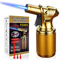 Big Tank Kitchen Butane Torch Lighter Adjustable Flame & Safety Lock - Refillable Blow Torch with Refill Adapters for Creme Brulee