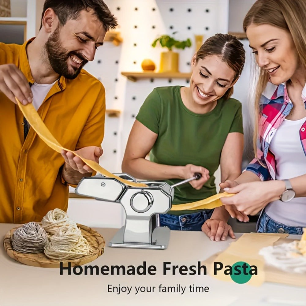 Pasta Maker Machine Manual 9 Adjustable Thickness Settings Stainless Steel Pasta & Noodle for Home Cooking, Dining and Outdoor Meals