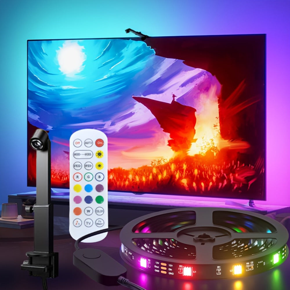 TV Backlight LED Strip Lights RGB 12.5ft – USB Powered Bias Lighting for 35-80 Inch TVs for Home, Desk and Accent Lighting