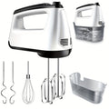 Electric Hand Mixer 6-Speed with Turbo, 5 Stainless Steel Attachments, Snap-On Storage Case, Handheld Mixer for Whipping