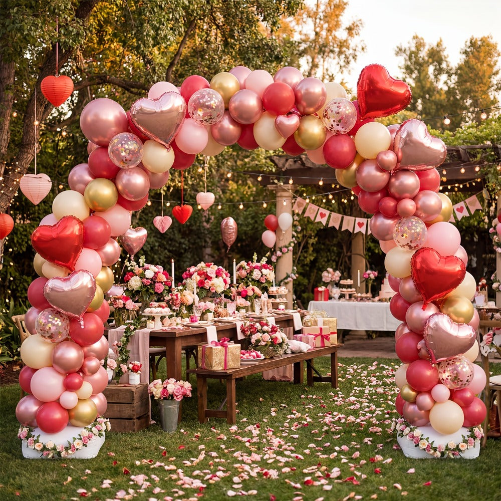 Balloon Arch Kit with Base Stand – Adjustable Floor Arch Stand, Water Fillable Base, Pump & Clips Included