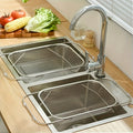 Expandable Stainless Steel Colander & Drain Basket, Adjustable Strainer for Vegetables, Fruits & Kitchen Sink Use
