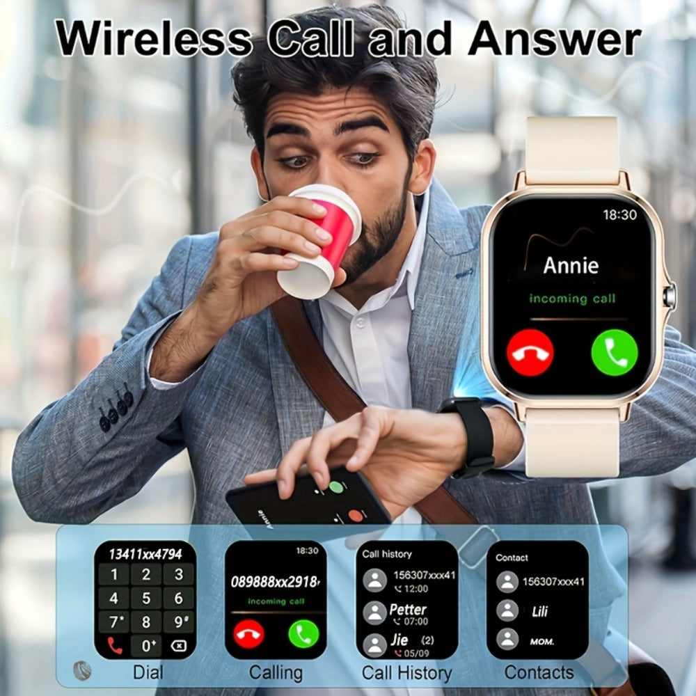Smartwatch Unisex GPS 1.83" Full Touch – Wireless Calling, Music Playback, Remote Camera Control, Multi-Sport Fitness Tracker, Message