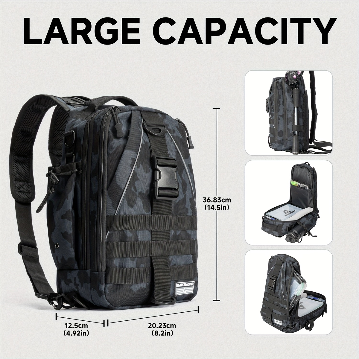 Waterproof Fishing Backpack Tackle Sling Bag – Rod Holder Daypack for Shore, Kayak & Fly Fishing | Men Women Outdoor Gear