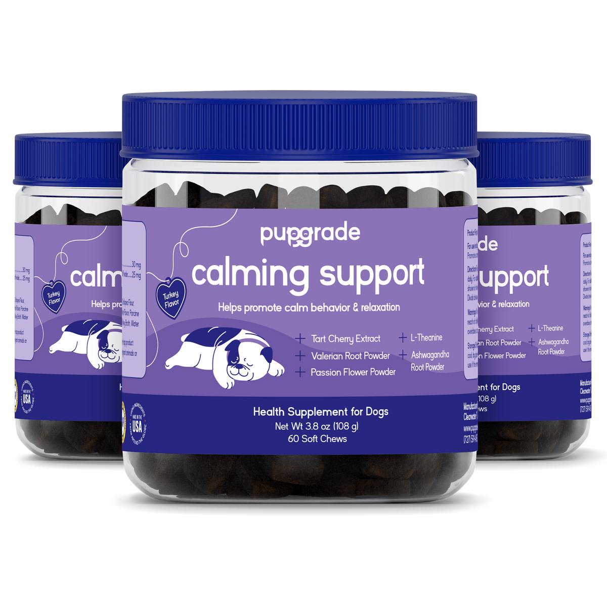 Dog Calming Support Soft Chews 3 Jars